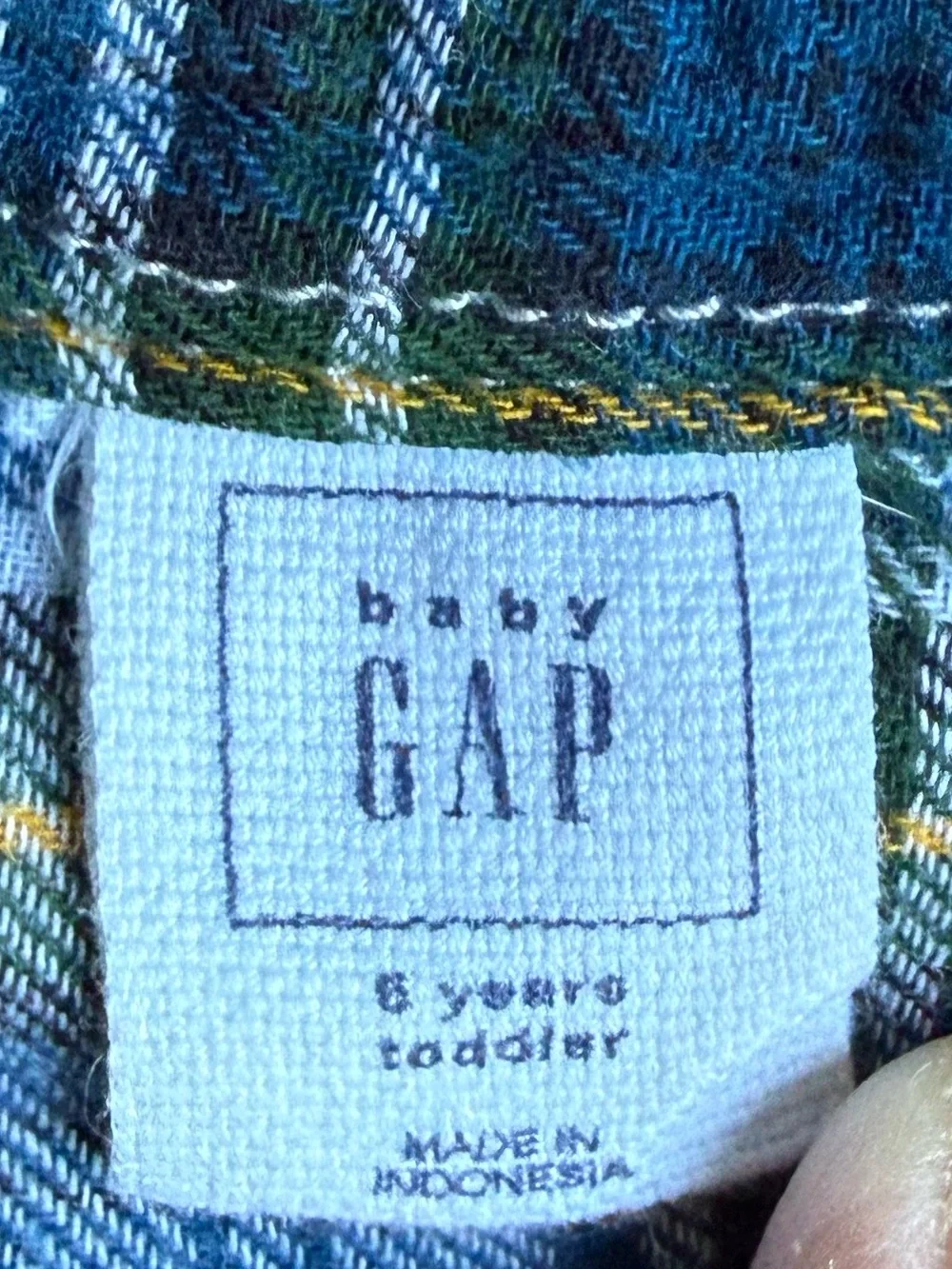 Baby GAP Blue & Green Plaid Button-Down Shirt